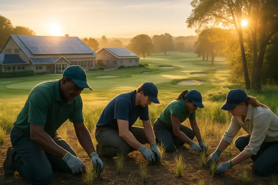 2026 golf majors venue team reviewing transport, waste and energy plans at a course