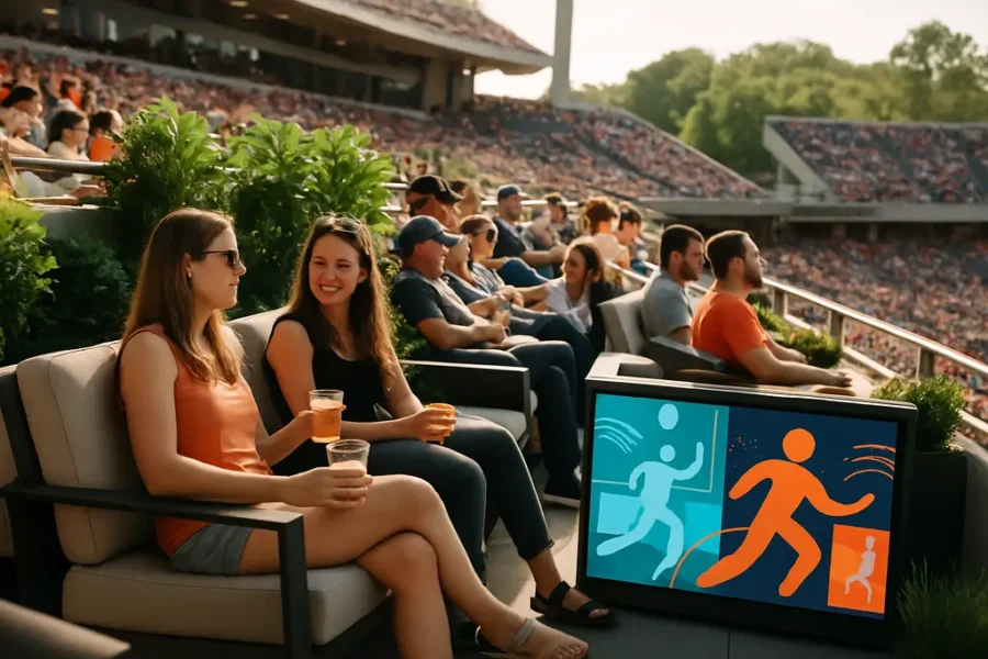 Paycor Stadium renovations with fans moving through upgraded concourse areas