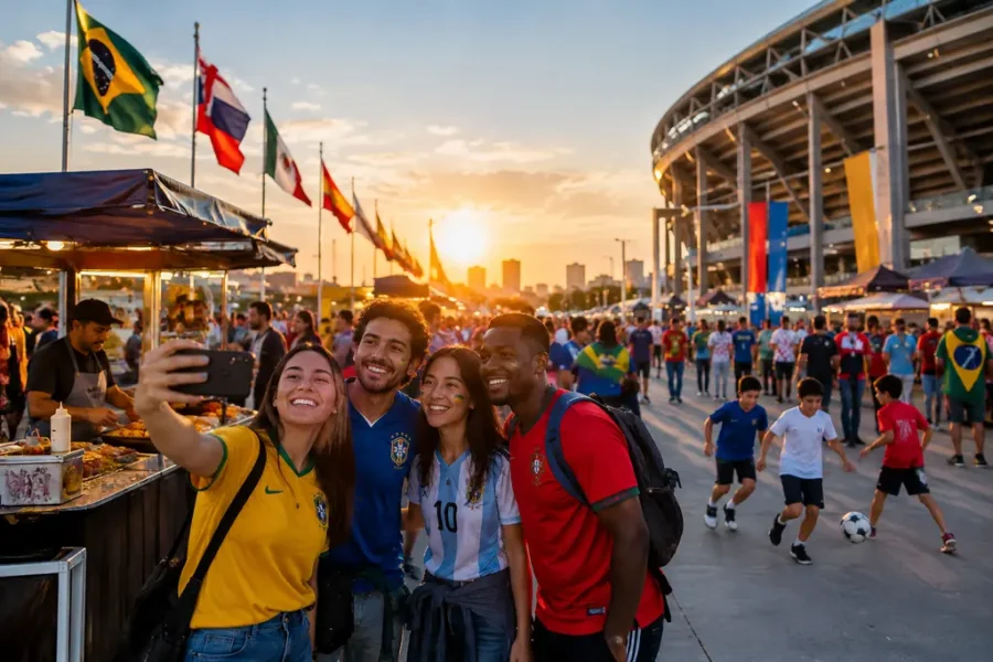 sports tourism spending analysis with fans near a city transit hub