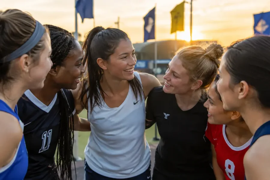 Fans watching a women’s college game as women’s sports viewership grows